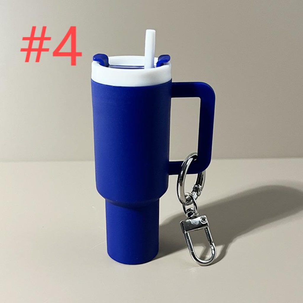 Mini Stainly Tumbler Cup keychains,Solid Color