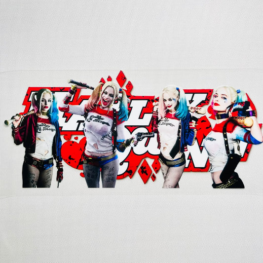16oz UVDTF Cup Wraps,Halloween, Horroible ,Harley Quinn