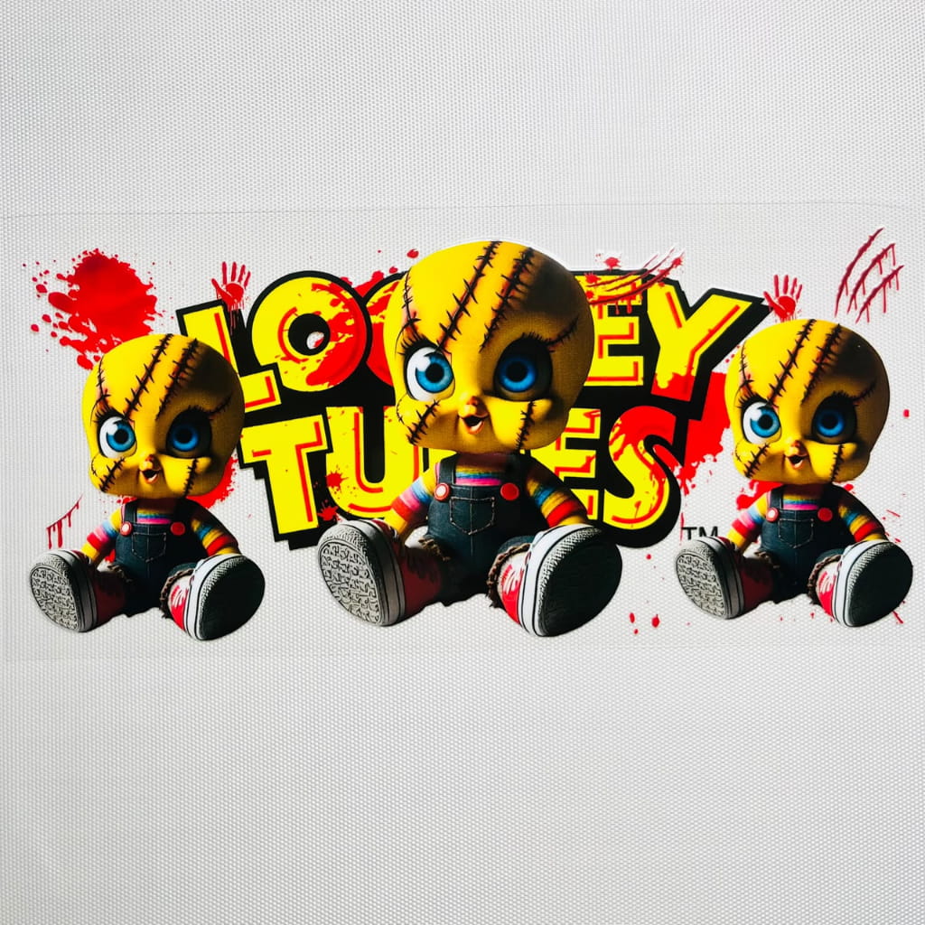 16oz UVDTF Cup Wraps,Halloween, Horroible ,Cartoon, Looney Tunes Tweety