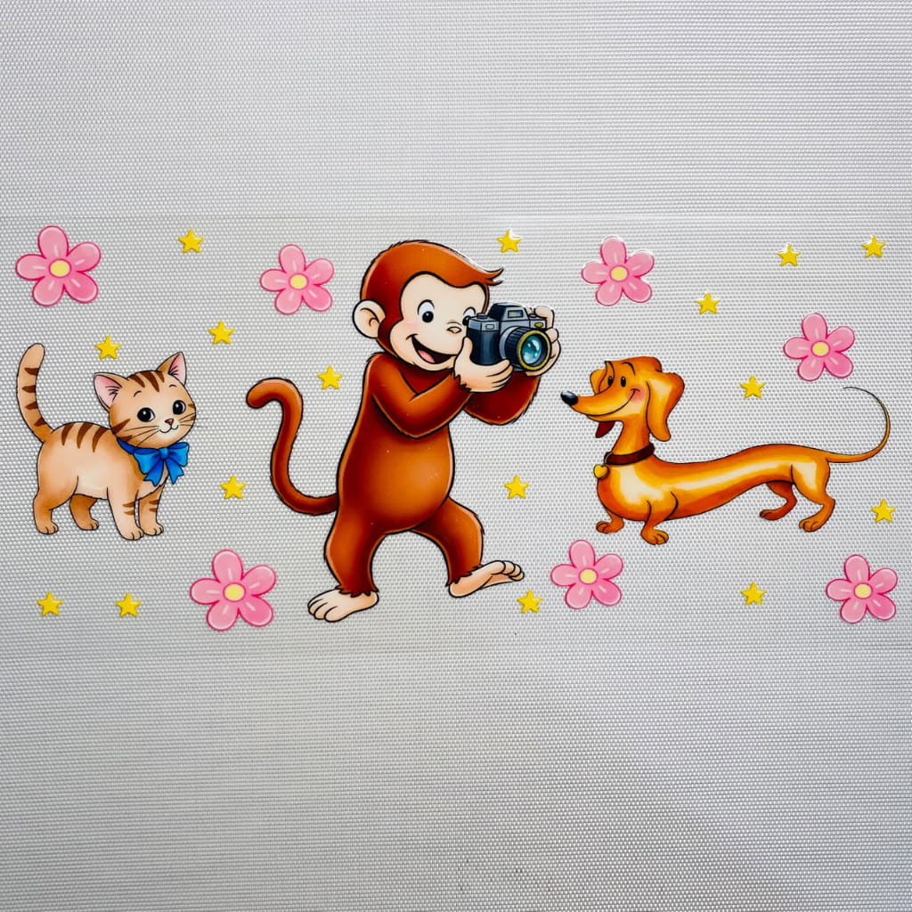 16oz UVDTF Cup Wraps,Curious George ,Cartoon