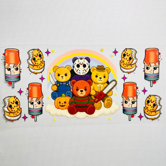 16oz UVDTF Cup Wraps, Halloween , Bad Boys , Care Bears