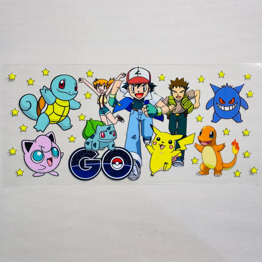 16oz UVDTF Cup Wraps, Cartoon ,Japanese Anime , Pokemon