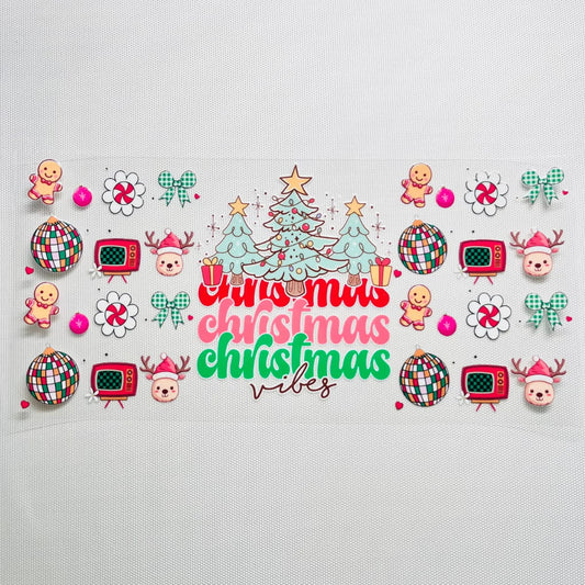 16oz UVDTF Cup Wraps, Christmas Vibes