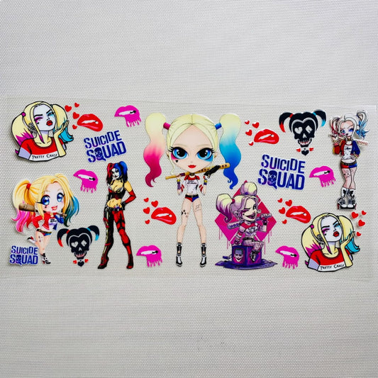 16oz UVDTF Cup Wraps,CartoonCharacter ,Harley Quinn