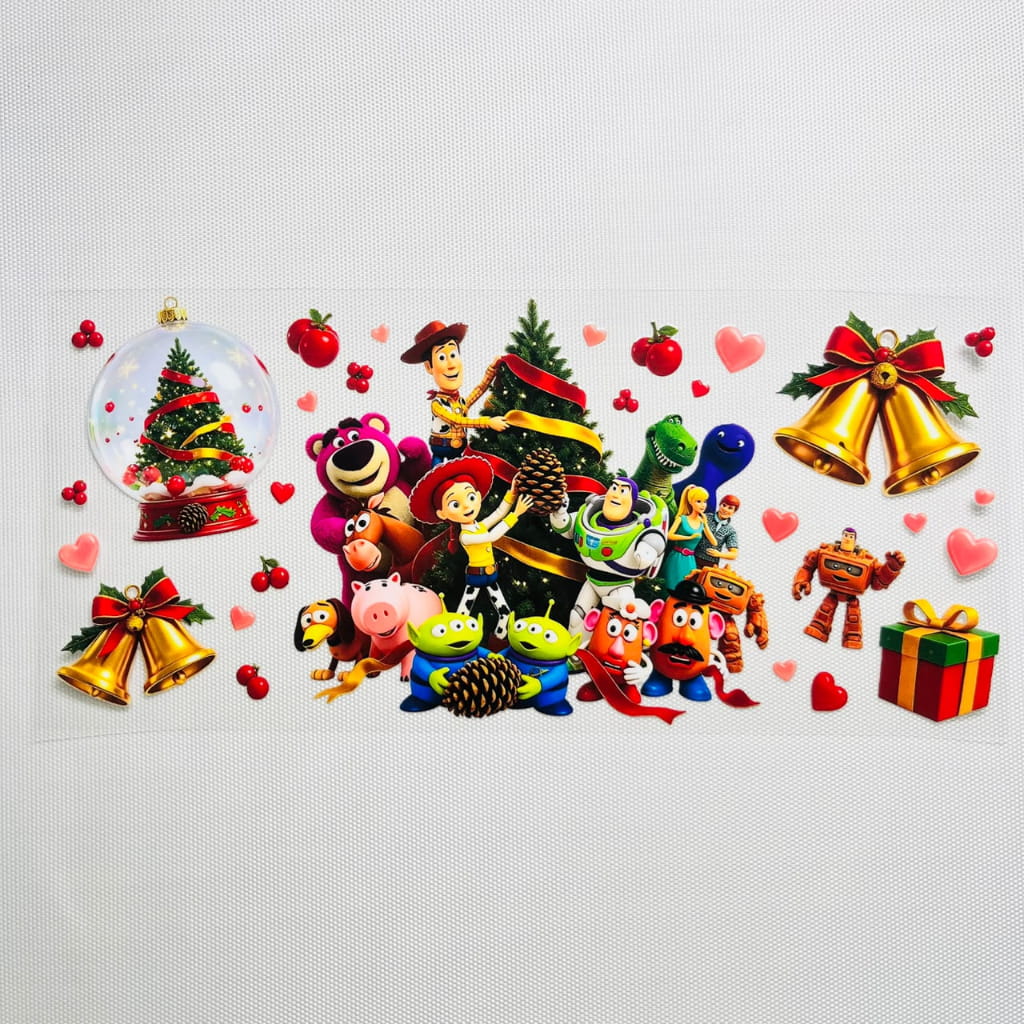16oz UVDTF Cup Wraps, Christmas Vibes ,Cartoon ,Toy Story