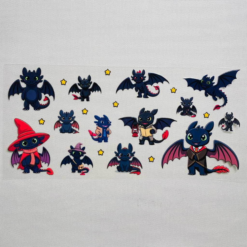 16oz UVDTF Cup Wraps, Cartoon ,How to Train Your Dragon, Toothless