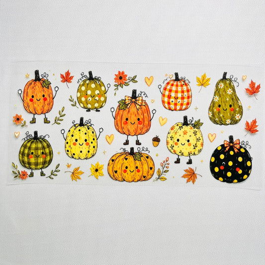 16oz UVDTF Cup Wraps,Fall & Autumn Vibes ,Cute Pumpkin
