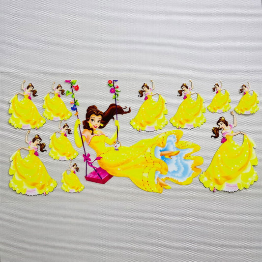 16oz UVDTF Cup Wraps,Cartoon Princess,Belle ,The Beauty and Beast