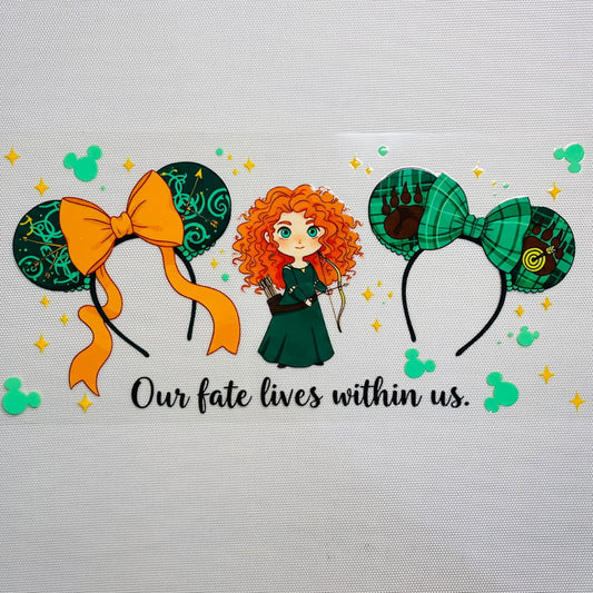 16oz UVDTF Cup Wraps, Cartoon ,Princess, Merida