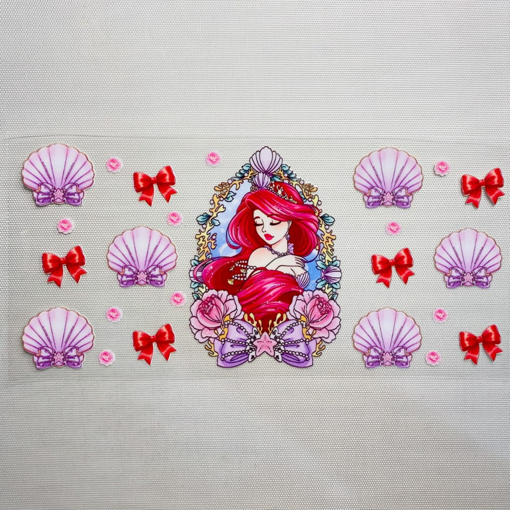 16oz UVDTF Cup Wraps,Cartoon , Princess ,Ariel & Mermaid