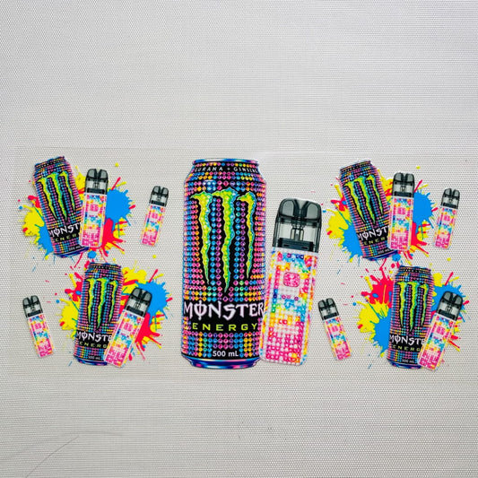 16oz UVDTF Cup Wraps, Monster Drink