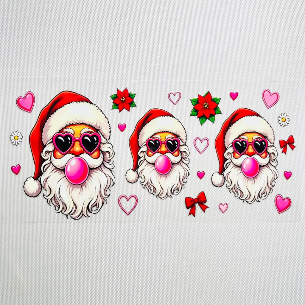16oz UVDTF Cup Wraps, Christmas Vibes ,Santa Claus