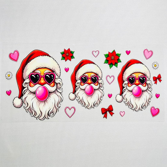 16oz UVDTF Cup Wraps, Christmas Vibes ,Santa Claus
