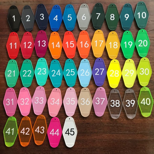 Solid Color Hotel Tags/Keys With Keychains