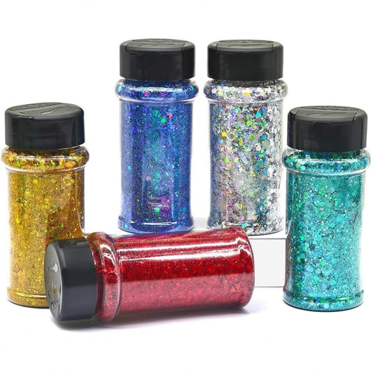 Laser/Holographic Golden Powder / Glitter Sequins For Snow Globe or DIY Items,1 bottle 57g/2floz ,18 Colors