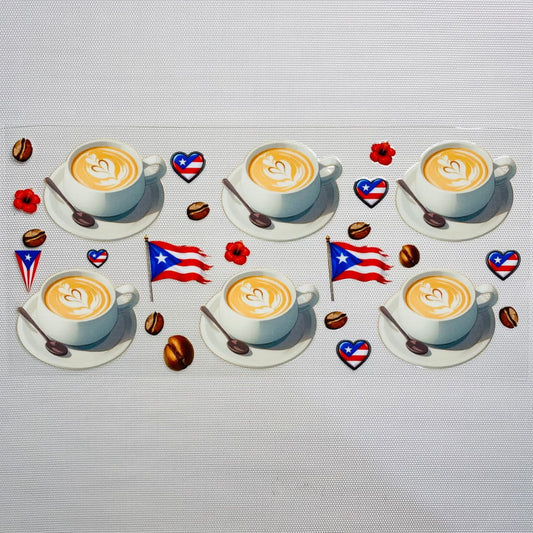 16oz UVDTF Cup Wraps, Puerto Rico & PR Country