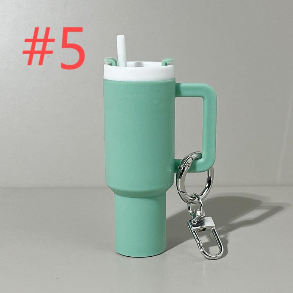 Mini Stainly Tumbler Cup keychains,Solid Color