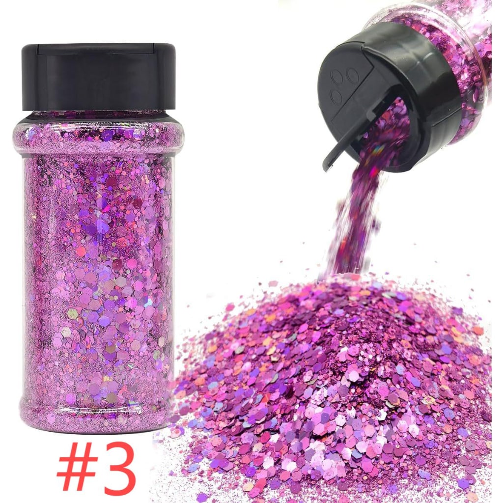 Laser/Holographic Golden Powder / Glitter Sequins For Snow Globe or DIY Items,1 bottle 57g/2floz ,18 Colors