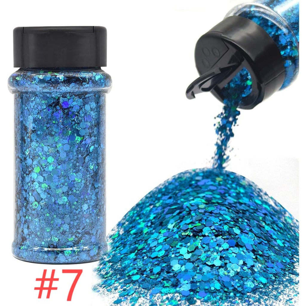 Laser/Holographic Golden Powder / Glitter Sequins For Snow Globe or DIY Items,1 bottle 57g/2floz ,18 Colors