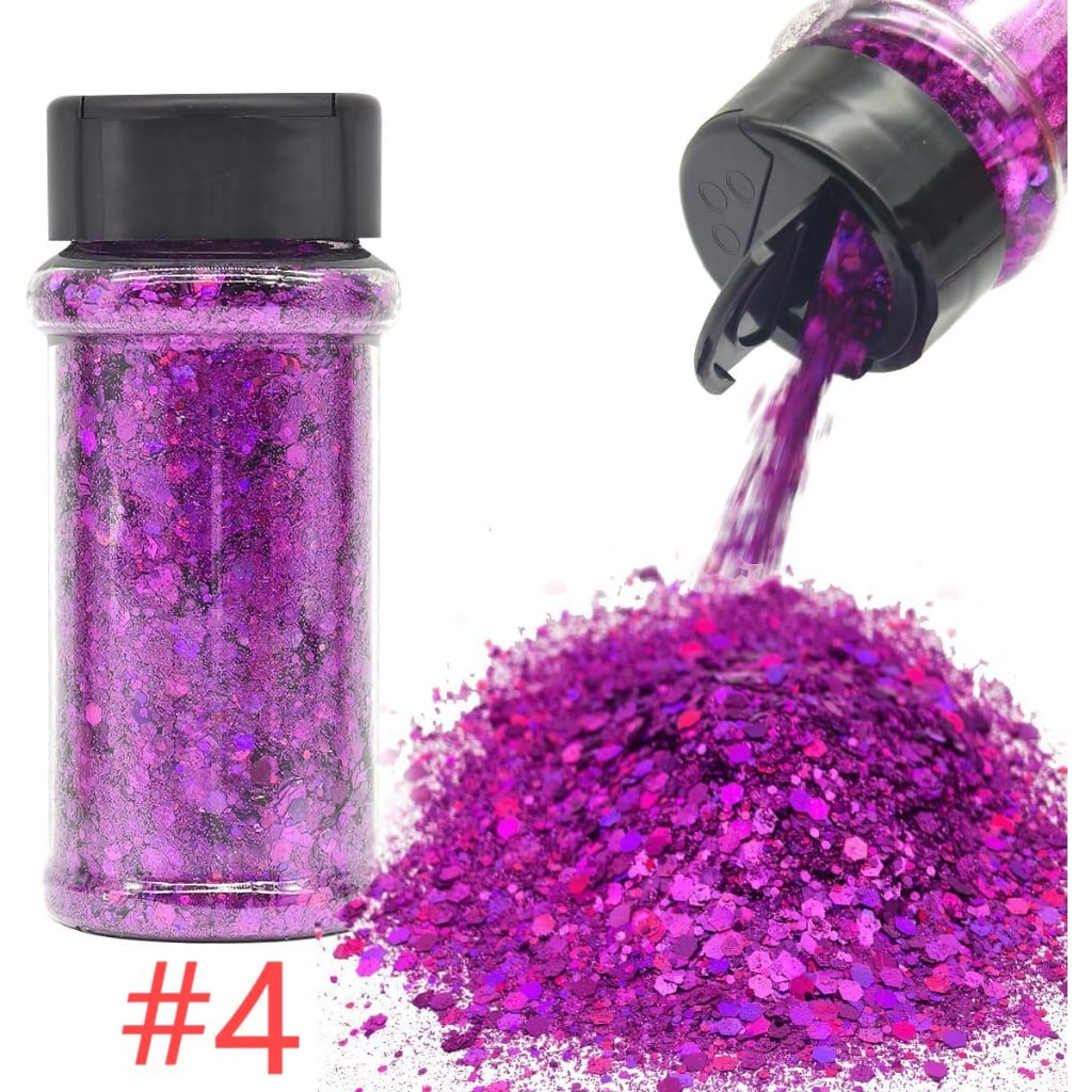 Laser/Holographic Golden Powder / Glitter Sequins For Snow Globe or DIY Items,1 bottle 57g/2floz ,18 Colors