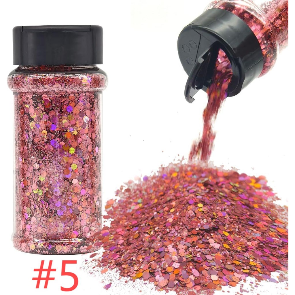 Laser/Holographic Golden Powder / Glitter Sequins For Snow Globe or DIY Items,1 bottle 57g/2floz ,18 Colors