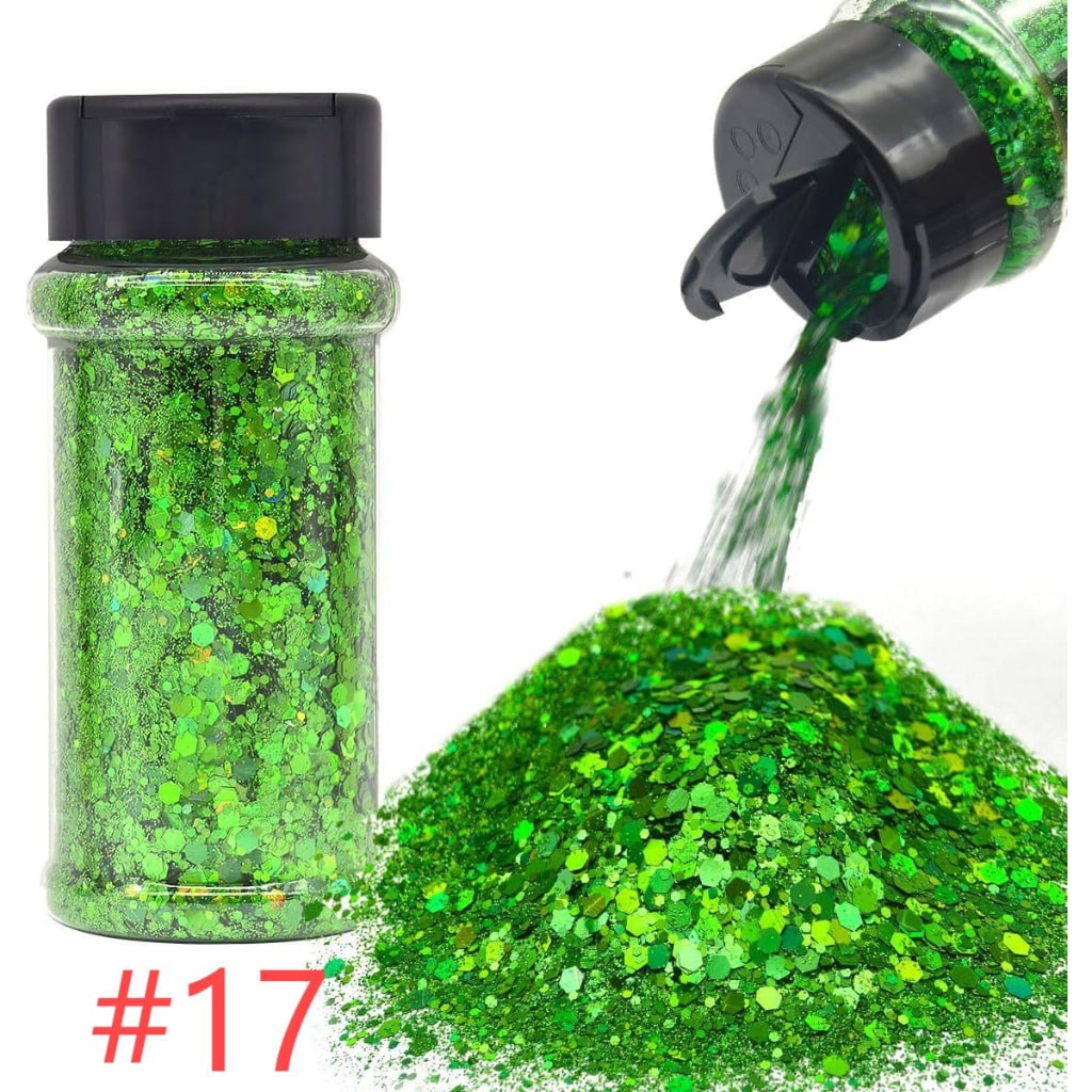 Laser/Holographic Golden Powder / Glitter Sequins For Snow Globe or DIY Items,1 bottle 57g/2floz ,18 Colors