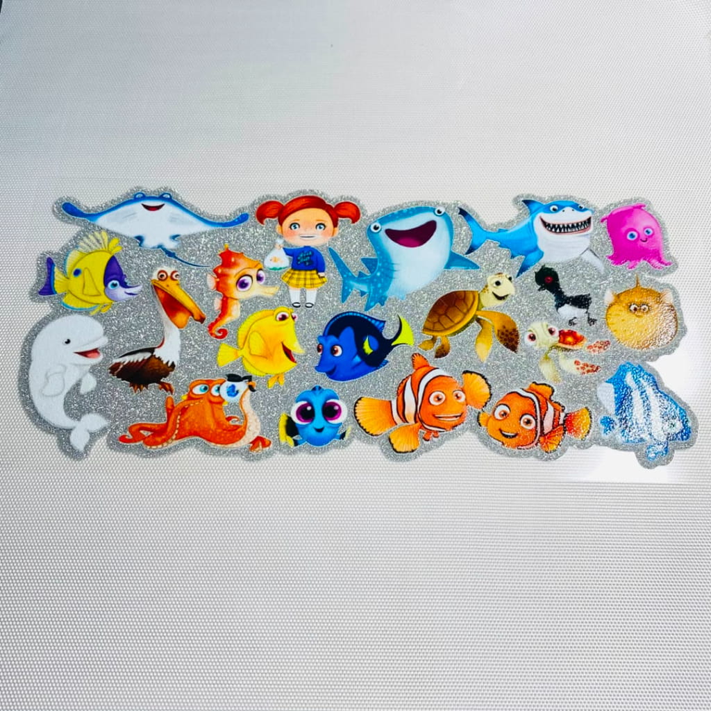 16oz UVDTF Shiny Glitter Cup Wraps, Water Proof ,Cartoon ,Nemo