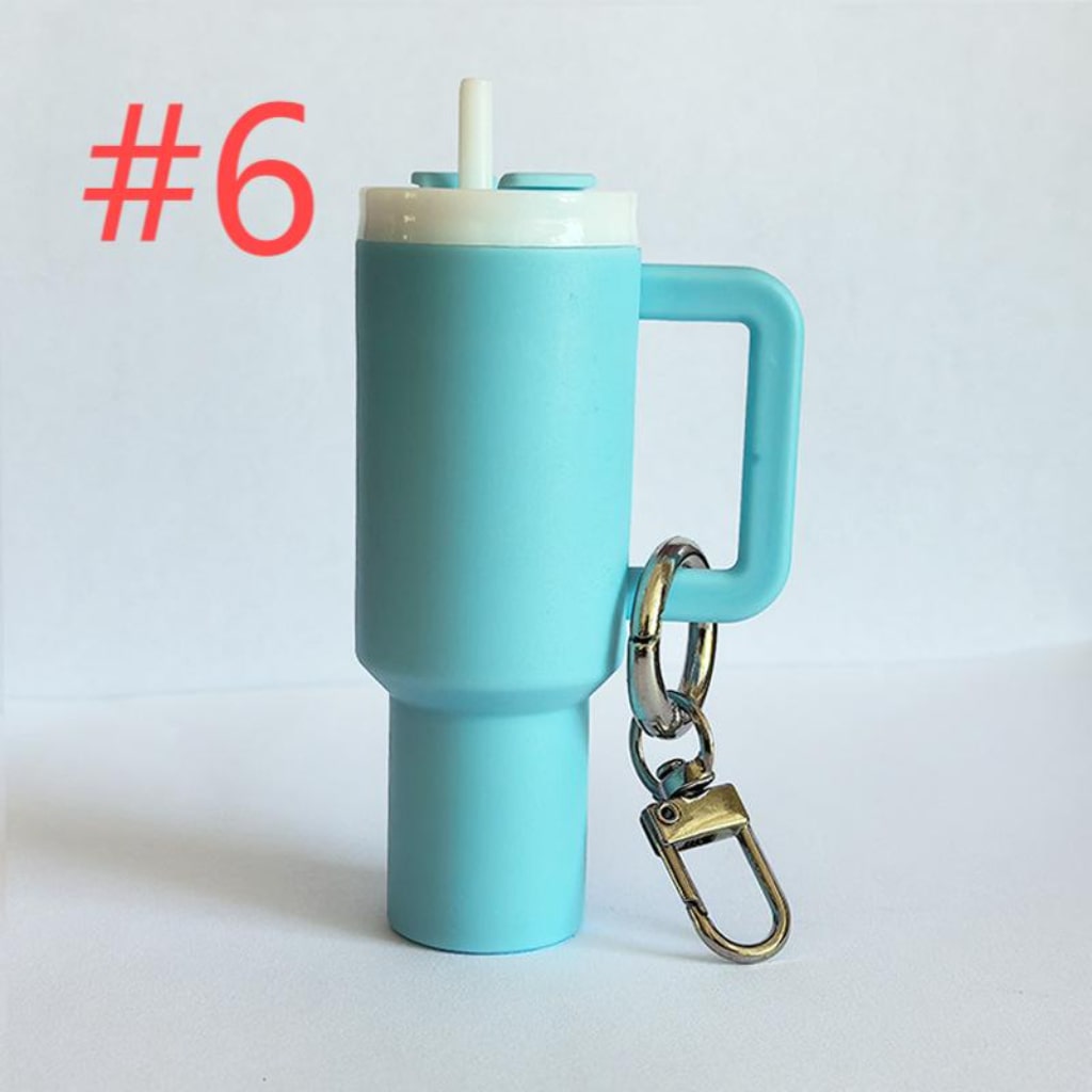 Mini Stainly Tumbler Cup keychains,Solid Color