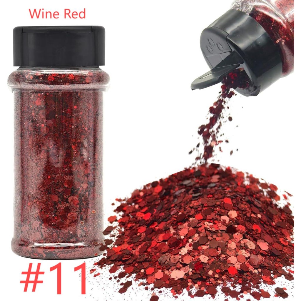 Laser/Holographic Golden Powder / Glitter Sequins For Snow Globe or DIY Items,1 bottle 57g/2floz ,18 Colors