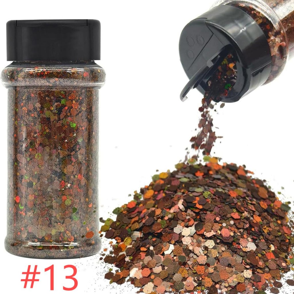 Laser/Holographic Golden Powder / Glitter Sequins For Snow Globe or DIY Items,1 bottle 57g/2floz ,18 Colors