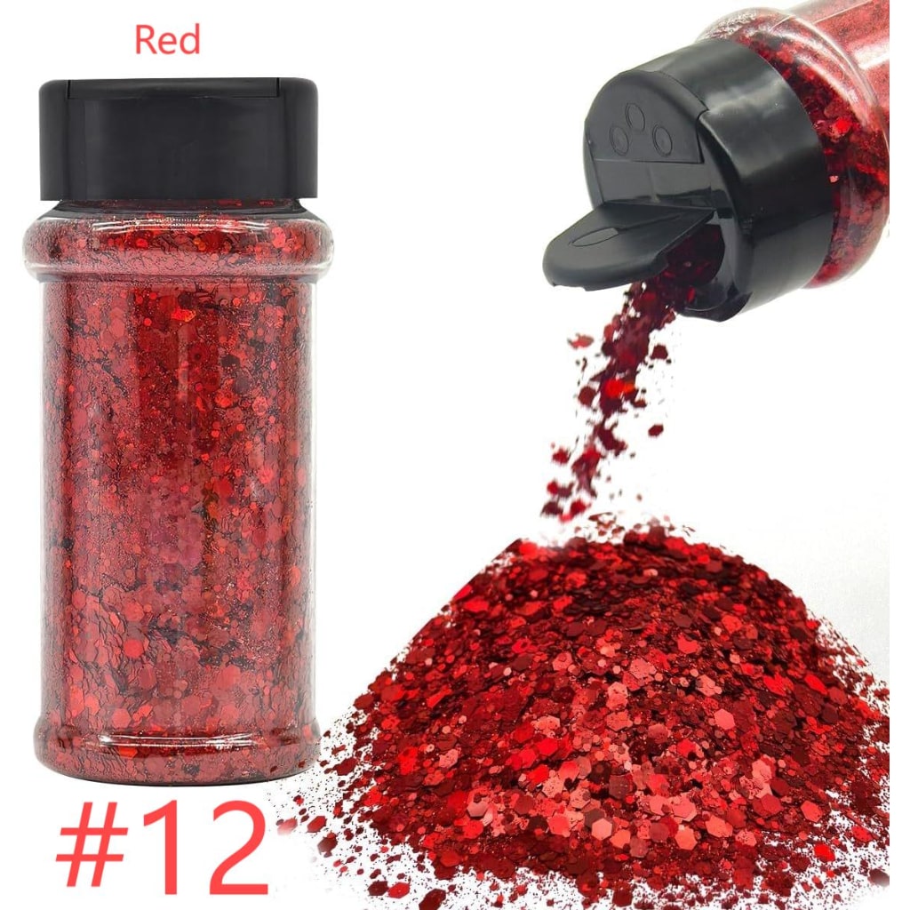 Laser/Holographic Golden Powder / Glitter Sequins For Snow Globe or DIY Items,1 bottle 57g/2floz ,18 Colors