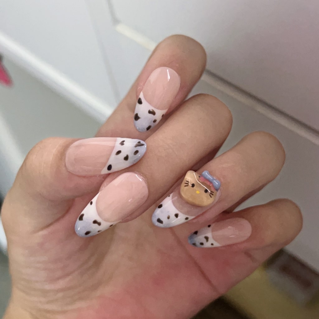 French nails with Dots,Leopard Print Style,Cartoon HK Charms ,YZG