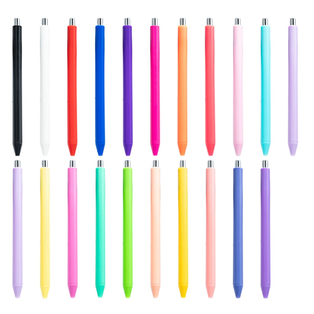 Plastic Solid Pen without Clips ,perfect for the pen wraps , Random Mix