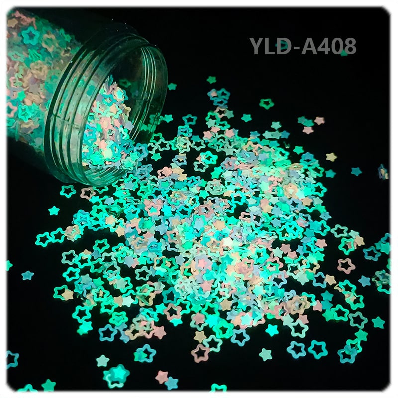 Luminous Glitter Star For Snow Globe Tumbler ,Sequins Glow in The Dark ,3mm ,20g