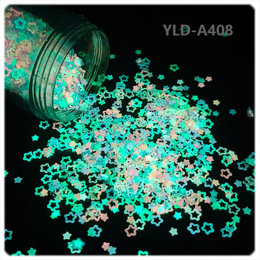 Luminous Glitter Star For Snow Globe Tumbler ,Sequins Glow in The Dark ,3mm ,20g