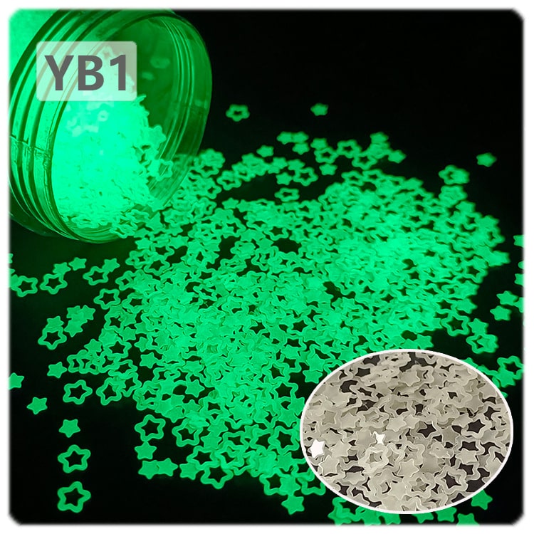 Luminous Glitter Star For Snow Globe Tumbler ,Sequins Glow in The Dark ,3mm ,20g