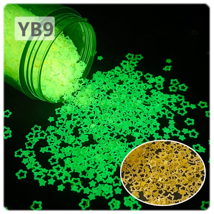 Luminous Glitter Star For Snow Globe Tumbler ,Sequins Glow in The Dark ,3mm ,20g