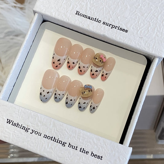 French nails with Dots,Leopard Print Style,Cartoon HK Charms ,YZG