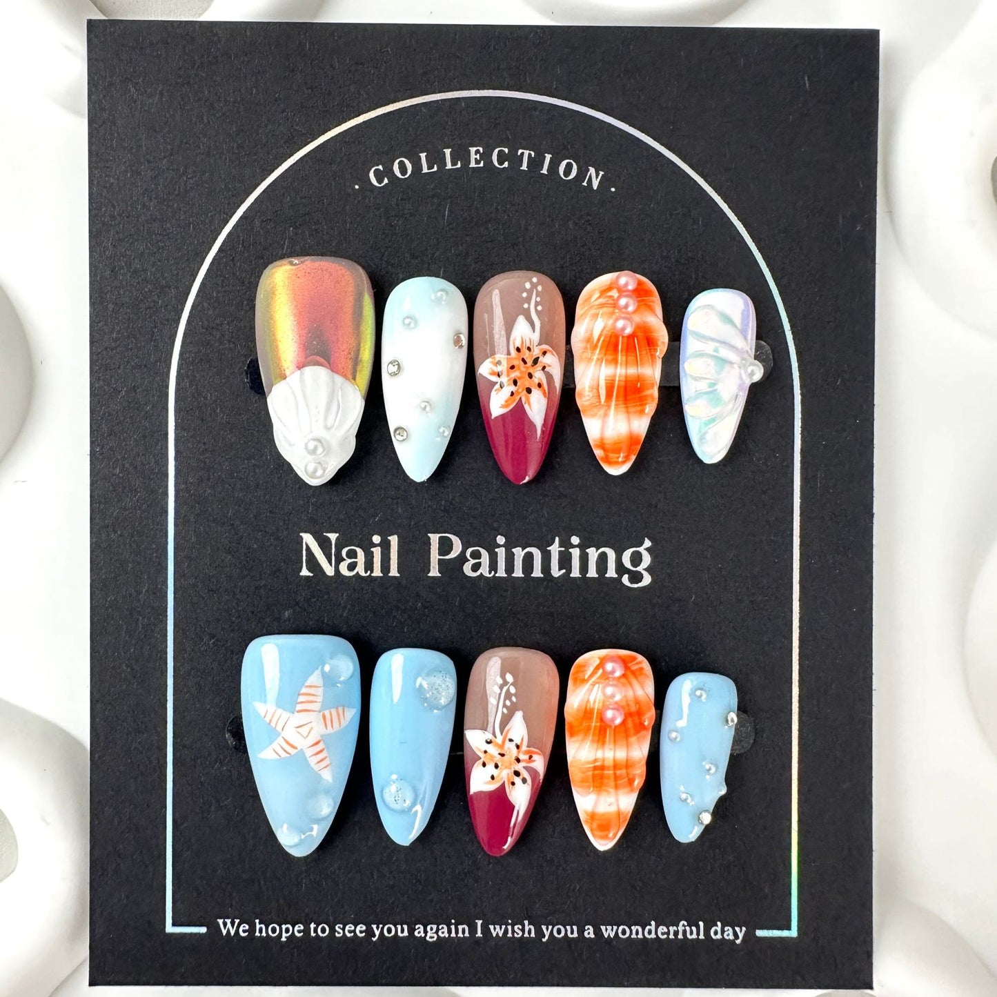 3D Sea nails with Shell & Starfish Design,CY