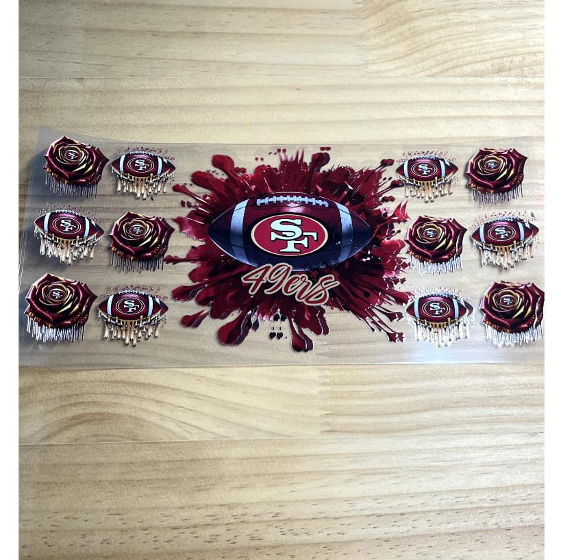 16oz UVDTF Cup Wraps,Sport, Football Teams , 49ERS , SF