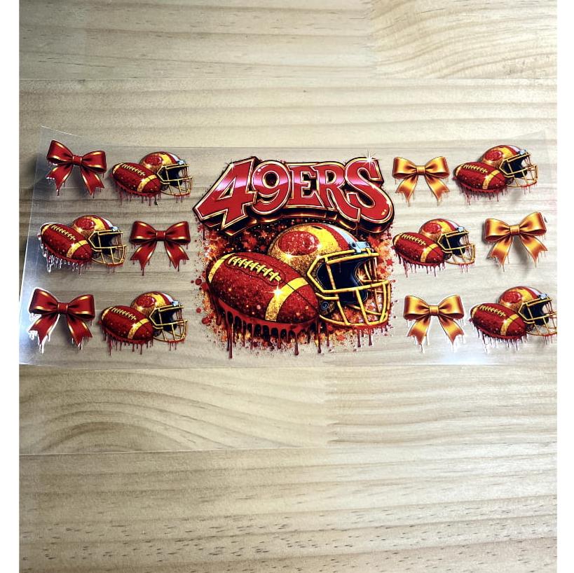 16oz UVDTF Cup Wraps,Sport, Football Teams , 49ERS , SF