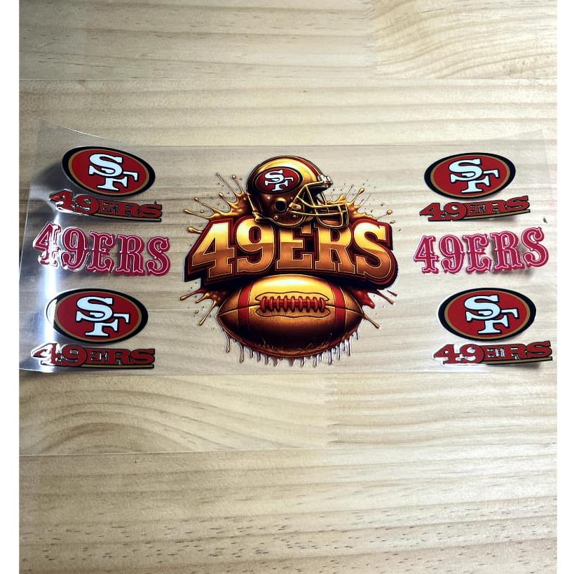 16oz UVDTF Cup Wraps,Sport, Football Teams , 49ERS , SF
