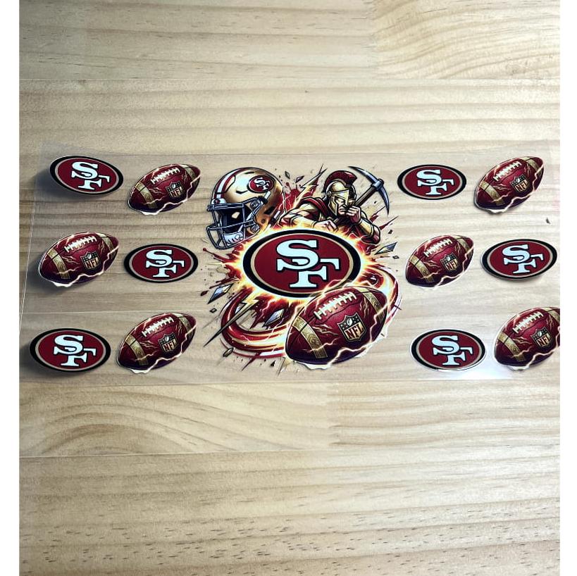 16oz UVDTF Cup Wraps,Sport, Football Teams , 49ERS , SF