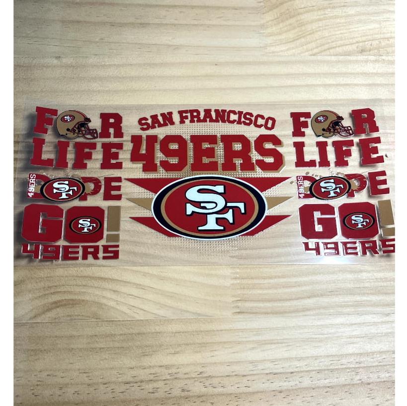 16oz UVDTF Cup Wraps,Sport, Football Teams , 49ERS , SF