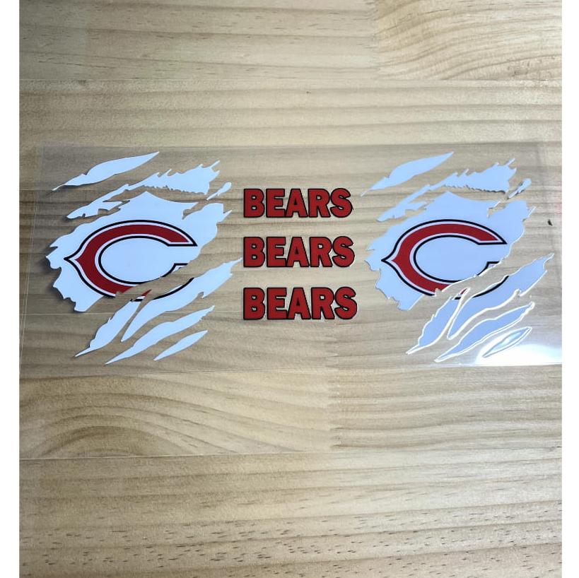 16oz UVDTF Cup Wraps,Sport, Football Teams , Bears