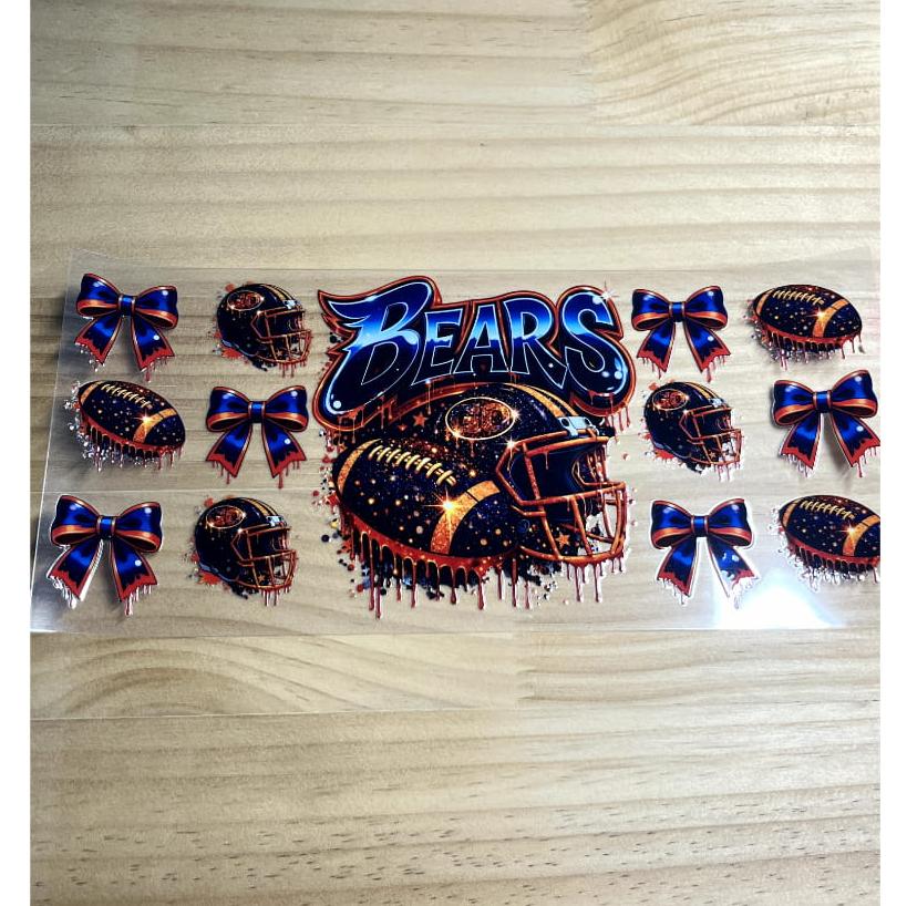 16oz UVDTF Cup Wraps,Sport, Football Teams , Bears