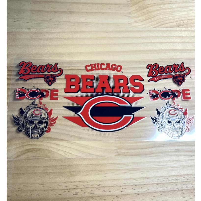 16oz UVDTF Cup Wraps,Sport, Football Teams , Bears