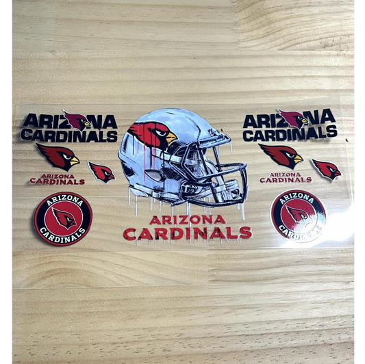 16oz UVDTF Cup Wraps,Sport, Football Teams , Cardinals