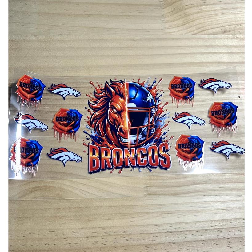 16oz UVDTF Cup Wraps,Sport, Football Teams ,Broncos