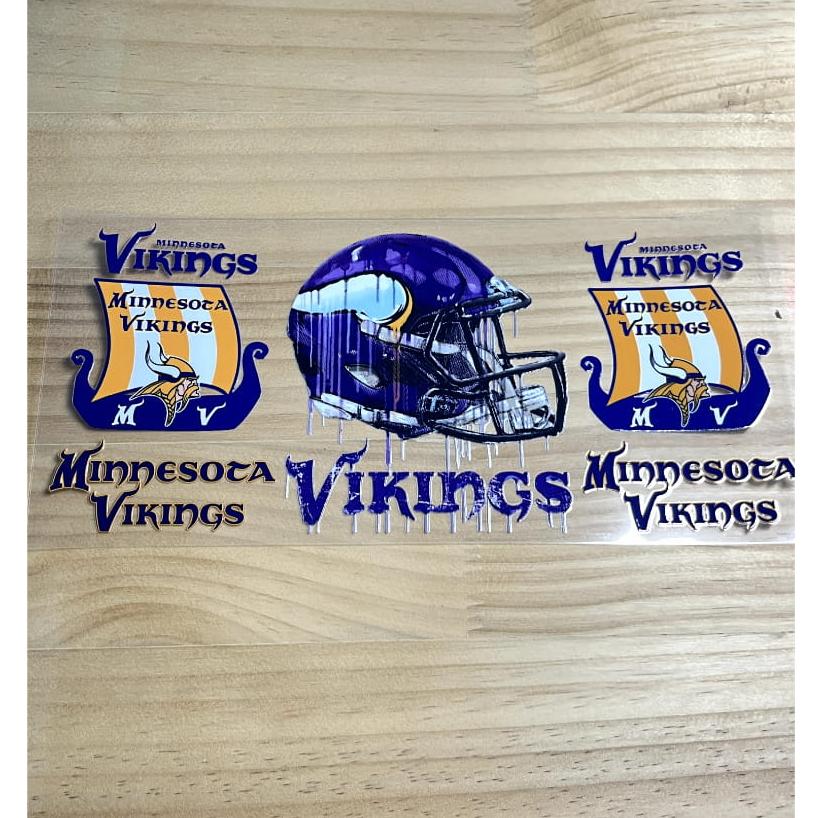 16oz UVDTF Cup Wraps,Sport, Football Teams , Vikings